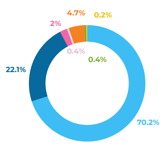 Relative proportion of raw materials used in our carton packages